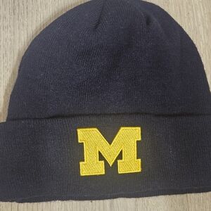 Navy Beanie with Yellow M Logo